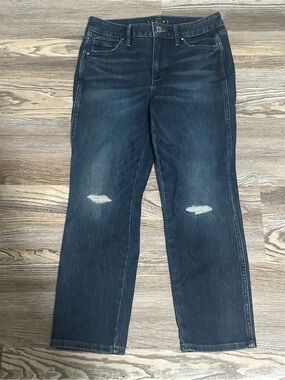 White House Black Market Dark Blue Distressed Ankle Jeans